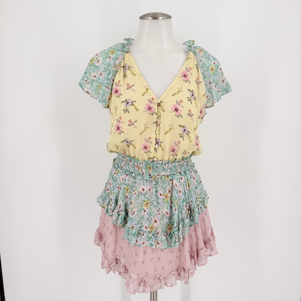 Yumi Kim Floral Mini Dress in Yellow, Blue, and Pink - Picture 9 of 10
